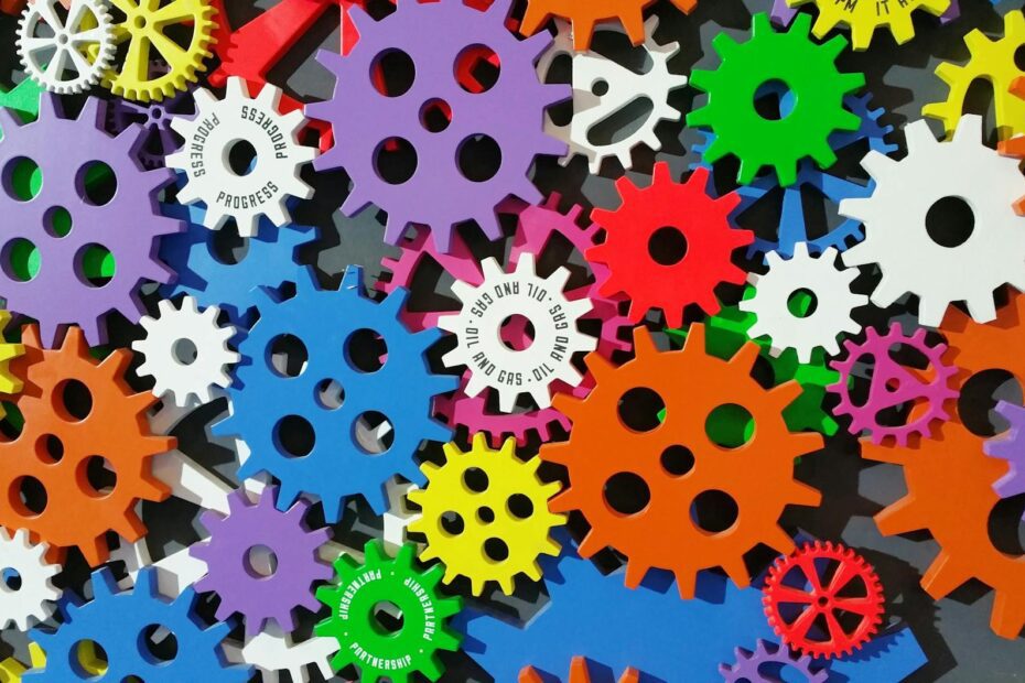 colorful toothed wheels